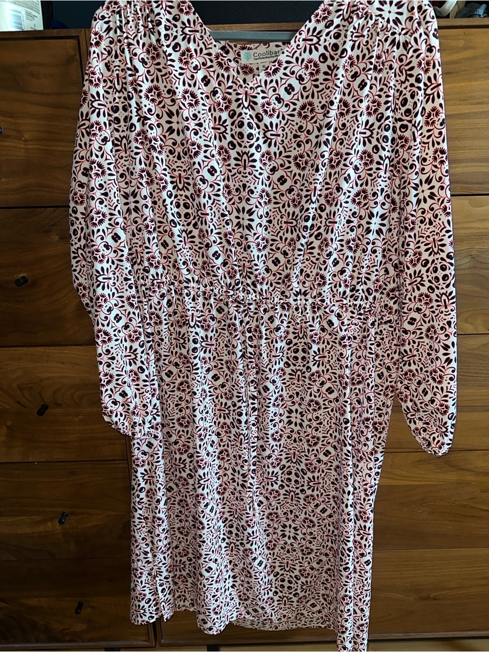 Coolibar Floral Print UPF Top in White, Black & Coral